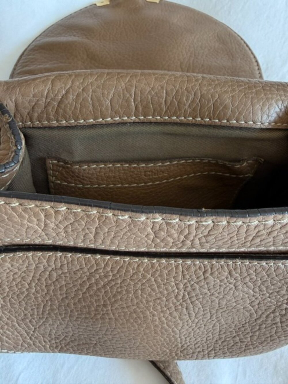 Chloé Marcie Small Cross body Saddle Bag-Color:Tan Grain Leather Gently Loved - Picture 2 of 2